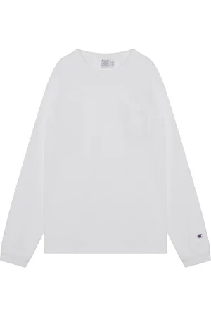 Champion Homme, Tops, Blanc, Taille: L T-shirt à manches longues col rond