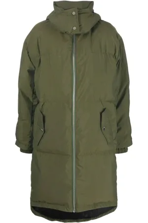 J.W.Anderson Femme, Manteaux, Vert, Taille: 34 FR Manteau Long Vert Bouffant et Duveté