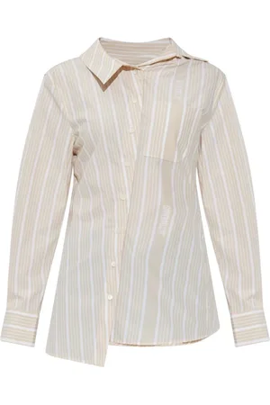 Jacquemus Femme, Blouses et Chemises, , Taille: 40 FR Chemise Géométrique à Rayures Blanches