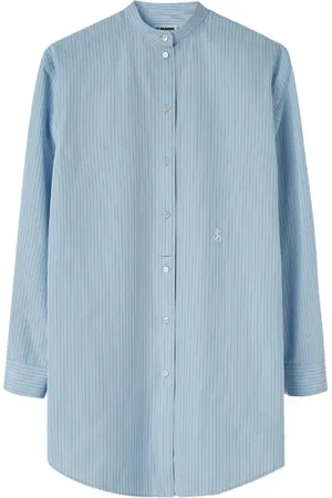 Jil Sander Femme, Blouses et Chemises, Bleu, Taille: 36 FR Chemise en coton