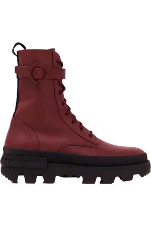 Moncler Femme, Chaussures, Rouge, Taille: 38 EU Bottines rouges Carinne style militaire