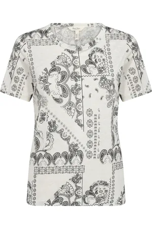 Part Two Femme, Tops, Blanc, Taille: 40 FR T-Shirt à Motif Cachemire Neutre