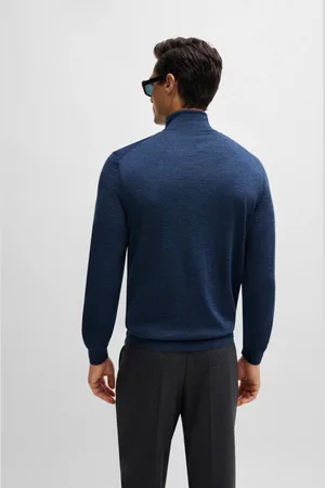 HUGO BOSS Homme, Pulls, Bleu, Taille: XL Pull à col roulé slim fit