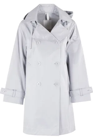 Duno Femme, Manteaux, Gris, Taille: 38 FR Trench oversize à double boutonnage