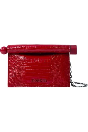 Jacquemus Femme, Sacs, Rouge, Taille: ONE Size Pochette Géométrique Croco en Relief
