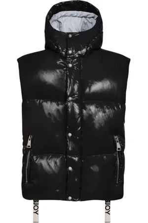 Khrisjoy Femme, Vestes, Noir, Taille: 38 FR Veste sans manches noire à capuche