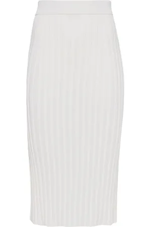 Joseph Femme, Jupes, Blanc, Taille: 36 FR Jupe Côtelée en Satin