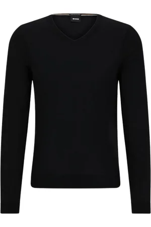 HUGO BOSS Homme, Pulls, Noir, Taille: S Cardigan en laine à col en V