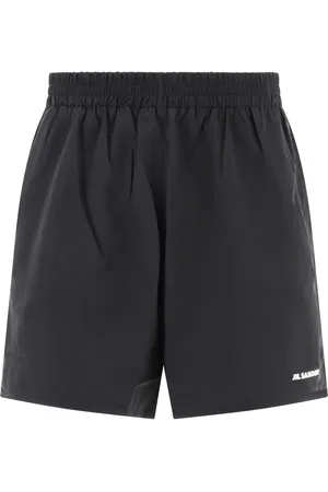Jil Sander Homme, Shorts, Noir, Taille: L Short Élastique à Logo Imprimé
