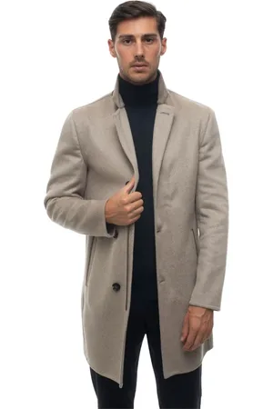 Kiton Homme, Manteaux, , Taille: 2XL Manteau Boutonné avec Fermeture Éclair Invisible