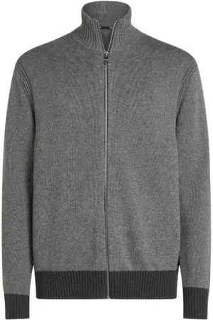 Tommy Hilfiger Homme, Pulls, Gris, Taille: L Pull Zippé En Maille Mouline