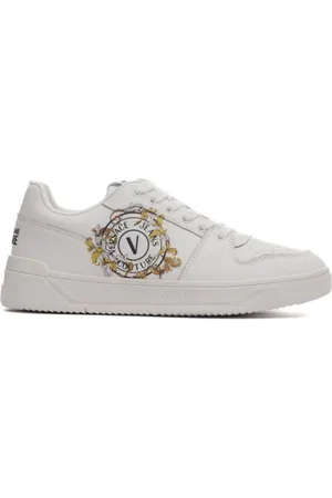 VERSACE Homme, Chaussures, Blanc, Taille: 40 EU Baskets Blanches avec Impression Logo