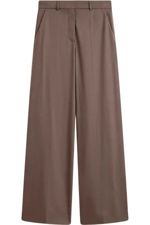 Joseph Femme, Pantalons, Brun, Taille: 42 FR Pantalon Alana en Flanelle Jambe Large