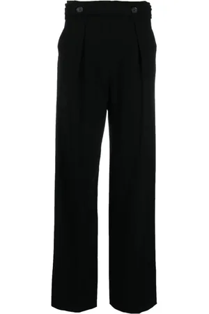 Proenza Schouler Femme, Pantalons, Noir, Taille: 42 FR Pantalon Noir Décontracté en Crêpe de Viscose
