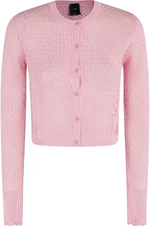 Pinko Femme, Pulls, Rose, Taille: 40 FR Cardigan Lurex Crochet