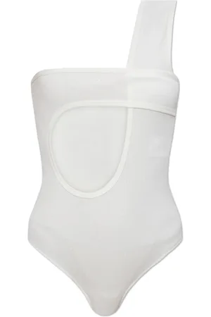 Courrèges Femme, Tops, Blanc, Taille: 40 FR Body asymétrique une épaule