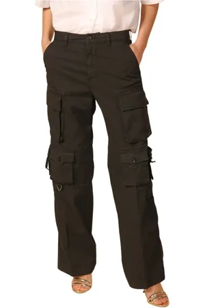 Masons Femme, Pantalons, Noir, Taille: 40 FR Pantalon Cargo Chic en Gabardine Noire