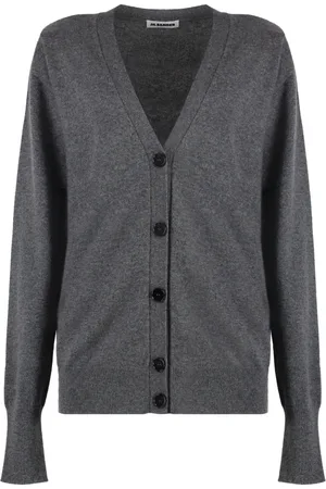 Jil Sander Femme, Pulls, Gris, Taille: 40 FR Cardigan en cachemire