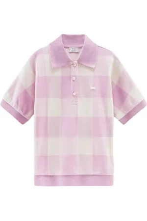 Woolrich Femme, Tops, Violet, Taille: 42 FR Polo Vintage Américain à Carreaux