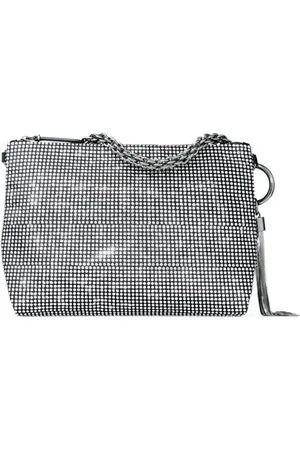 Jimmy Choo Femme, Sacs, Gris, Taille: ONE Size Sac Pochette Noir en Daim Scintillant