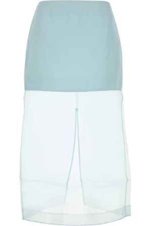 ZIMMERMANN Femme, Jupes, Bleu, Taille: 40 FR Jupe à Volants en Organza
