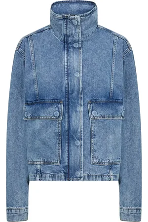 soyaconcept Femme, Vestes, Bleu, Taille: 36 FR Veste en jean avec col haut