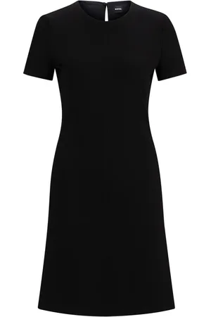 HUGO BOSS Femme, Robes, Noir, Taille: 42 FR Robe Midi A-Ligne