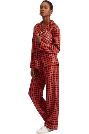 La DoubleJ Femme, Vêtements de nuit et de détente, Rouge, Taille: 40 FR Ensemble Pyjama en Soie