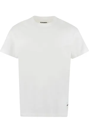Jil Sander Homme, Tops, Blanc, Taille: S Ensemble de T-shirts en Coton avec Encolure Côtelée