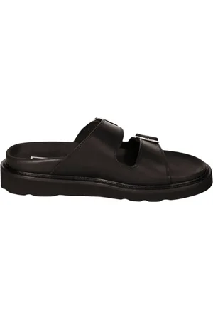 Kenzo Femme, Chaussures, Noir, Taille: 38 EU Mules en cuir argenté avec boucles réglables