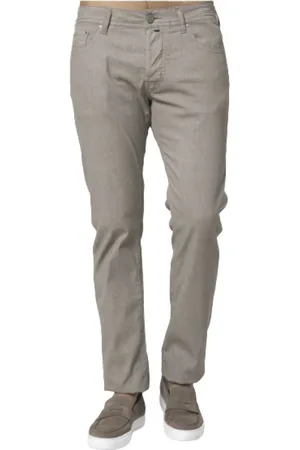 Jacob Cohen Homme, Pantalons, Gris, Taille: W32 Pantalon Chino Taupe en Coton Bard