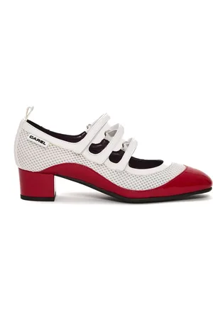 Carel Femme, Chaussures, Blanc, Taille: 39 EU Escarpins Blancs et Rouges en Vernis Ss25