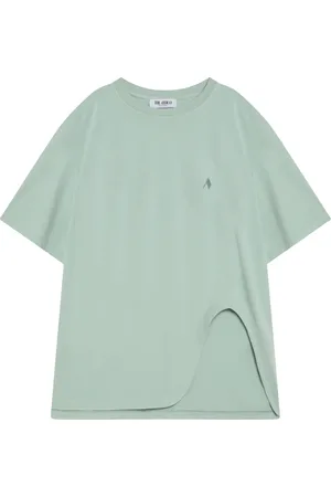 The Attico Femme, Tops, Vert, Taille: 36 FR T-shirt Col Rond Manches Courtes