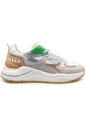 D.A.T.E. Homme, Chaussures, Multicolore, Taille: 43 EU Baskets Blanc/Vert en Tissu et Daim