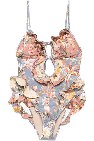 ZIMMERMANN Femme, Maillots de bain, Multicolore, Taille: 42 FR Maillot de bain une pièce Tallow Frill
