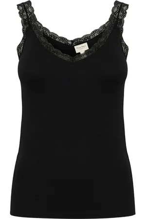 Part Two Femme, Tops, Noir, Taille: 36 FR Top sans manches en dentelle