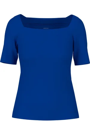 Marc Cain Femme, Tops, Bleu, Taille: 38 FR T-shirt avec encolure carrée
