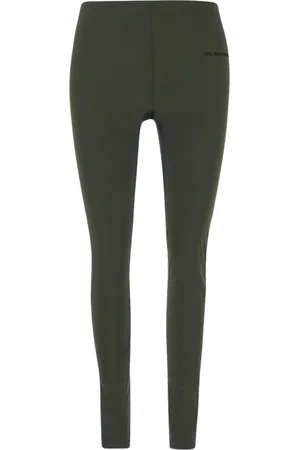Jil Sander Femme, Pantalons, Vert, Taille: 42 FR Logo Leggings