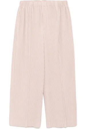 Issey Miyake Homme, Pantalons, Rose, Taille: L Pantalon rose plissé avec poche beige amande