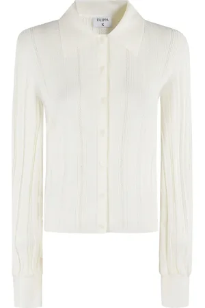 Filippa K Femme, Pulls, Blanc, Taille: 38 FR Gilet Blanc en Tricot Côtelé