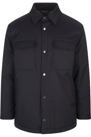 Kiton Homme, Vestes, Bleu, Taille: M Veste Rembourrée avec Bouton Pression