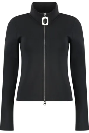 J.W.Anderson Femme, Pulls, Noir, Taille: 38 FR Cardigan Zippé à Col Côtelé