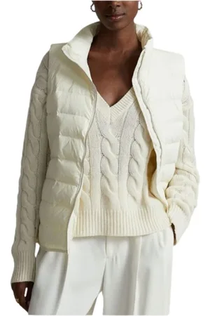 Ralph Lauren Femme, Vestes, Blanc, Taille: 38 FR Gilet en nylon
