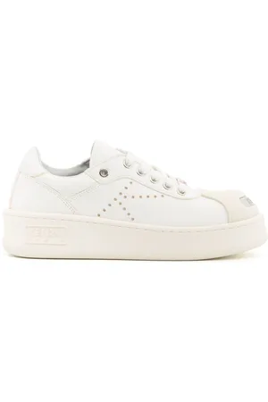 Kenzo Femme, Chaussures, Blanc, Taille: 36 EU Hoops Baskets Basses à Bout Contrastant