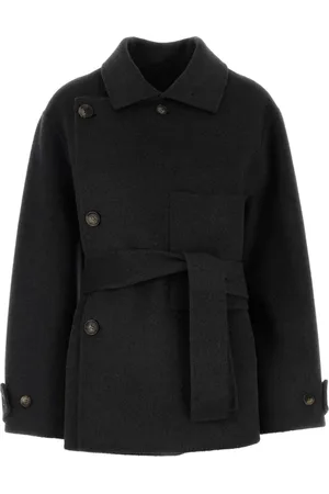 Serafini Femme, Manteaux, Gris, Taille: 38 FR Manteau en laine anthracite