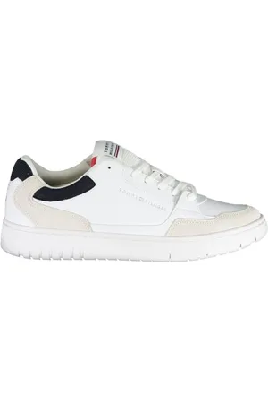 Tommy Hilfiger Homme, Chaussures, Blanc, Taille: 45 EU Baskets de sport à lacets imprimées
