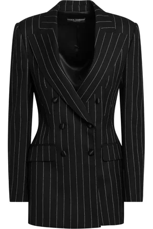 Dolce & Gabbana Femme, Vestes, Noir, Taille: 38 FR Veste à Double Boutonnage
