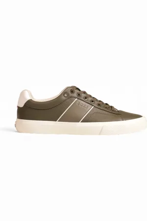 HUGO BOSS Homme, Chaussures, Vert, Taille: 43 EU Baskets en cuir Collection Automne/Hiver