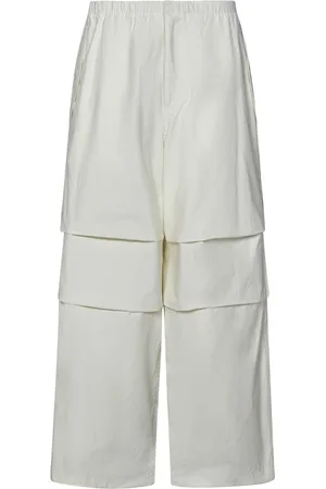 Jil Sander Homme, Pantalons, Blanc, Taille: S Pantalon Ample en Coton