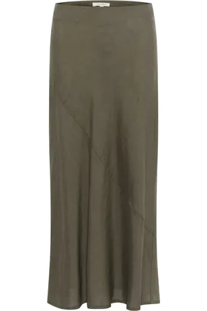 Part Two Femme, Jupes, Vert, Taille: 42 FR Jupe Maxi à Taille Élastiquée